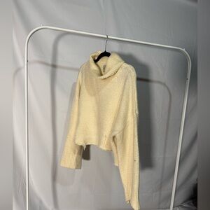 Urban Outfitters Cream Asymmetrical Turtleneck Sweater